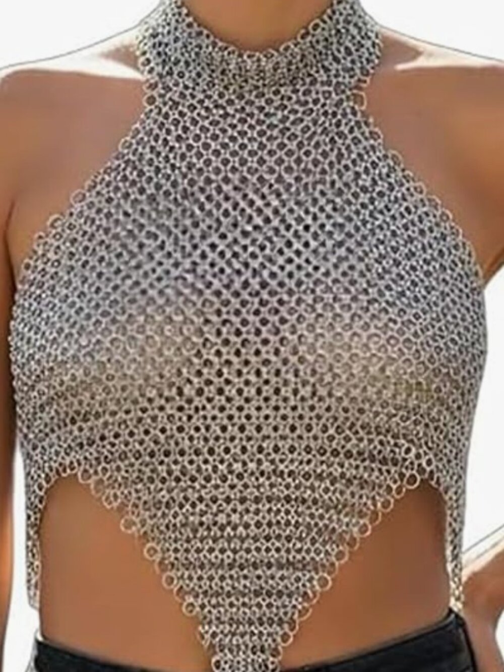 Womens Chain Link Halter Top